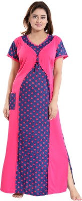 Glam World Women Nighty(Pink)