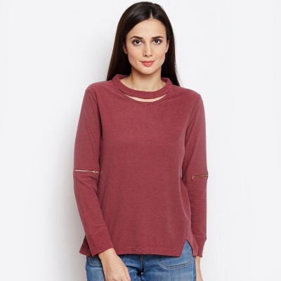 MODA ELEMENTI Round Neck Solid Women Pullover