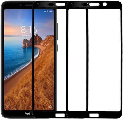 Karpine Edge To Edge Tempered Glass for Mi Redmi 7A(Pack of 2)