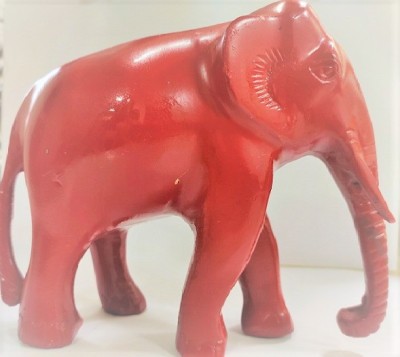 Shubh Sanket Vastu Brass Red Elephant Big Decorative Showpiece  -  18 cm(Brass, Red)