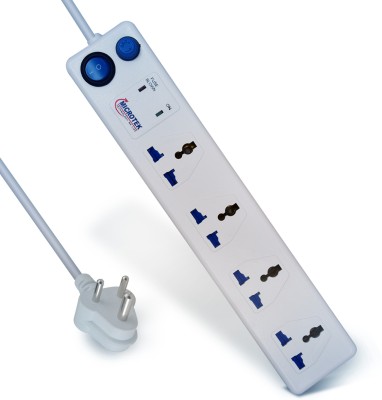Microtek 4 Socket with 1 Switch 6A 4  Socket Extension Boards  (White)