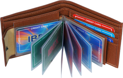 IBEX Men Tan Artificial Leather Wallet(7 Card Slots)