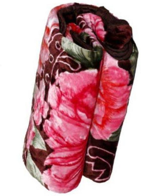 GKM Floral Single Mink Blanket for  Heavy Winter(Microfiber, Multicolor)