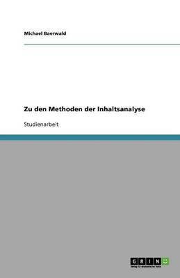 Zu den Methoden der Inhaltsanalyse(German, Paperback, Baerwald Michael)