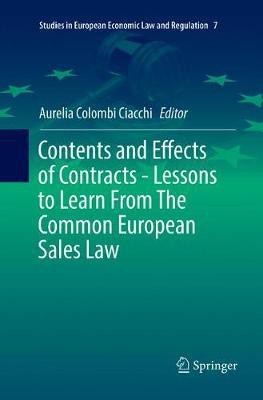 Contents and Effects of Contracts-Lessons to Learn From The Common European Sales Law(English, Paperback, unknown)