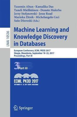 Machine Learning and Knowledge Discovery in Databases(English, Paperback, unknown)