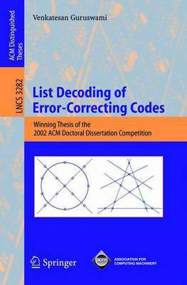 List Decoding of Error-Correcting Codes(English, Electronic book text, Guruswami Venkatesan)