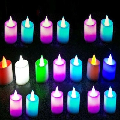 MK Life NEW Bright led (q)tea light candle for decoration and diwali Candle Candle(Multicolor, Pack of 12)