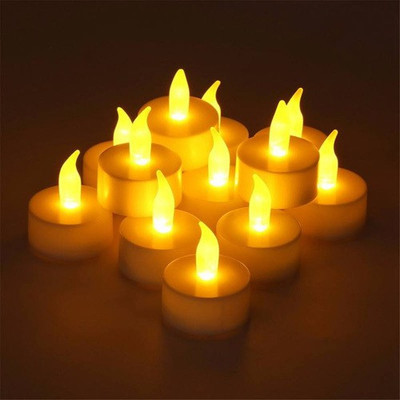 Wavne Bright led (W)tea light candle for decoration Candle(Yellow, Pack of 12)