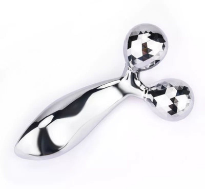 Texme 3D Y Shape Aluminium Big Roller Microcurrent Face Platinum Roller Massager Massager(Multicolor)