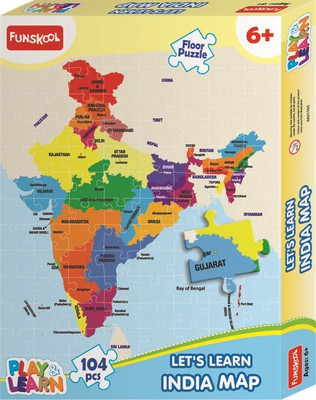 Funskool India Map Puzzles Learning Game 104 Pieces Funskool Puzzles