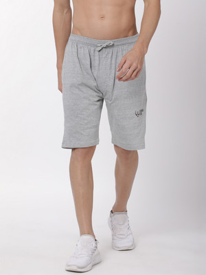 Urban Dog Self Design Men Grey Regular Shorts
