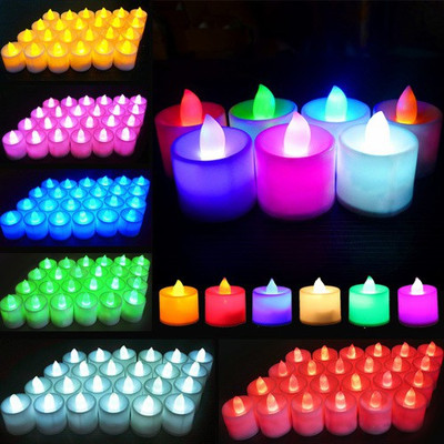 RIFOF Multicolored Battery Operated LED Candle Candle(Multicolor, Pack of 24)
