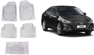 Autofetch Rubber Standard Mat For  Hyundai Verna(White)