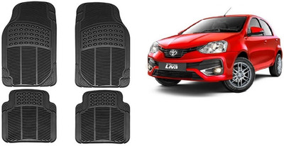 Autofetch Rubber Standard Mat For  Toyota Etios Liva(Black)