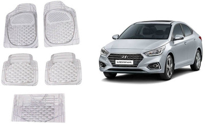 Autofetch Rubber Standard Mat For  Hyundai Verna Fluidic(White)