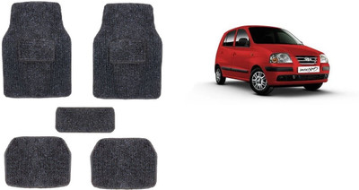 Autofetch Rubber Standard Mat For  Hyundai Santro Xing(Black)