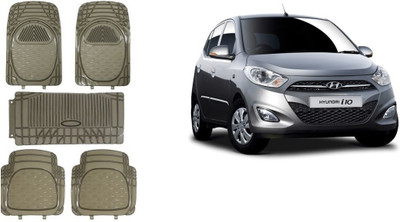 Autofetch Rubber Standard Mat For  Hyundai i10 Active(Black)