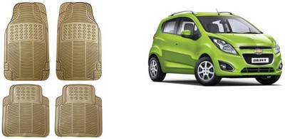 Autofetch Rubber Standard Mat For  Chevrolet Beat(Beige)