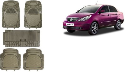 Autofetch Rubber Standard Mat For  Tata Manza(Grey)