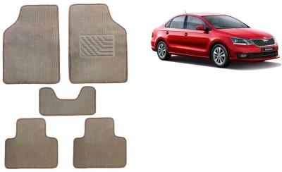 Autofetch Rubber Standard Mat For  Skoda Rapid(Beige)