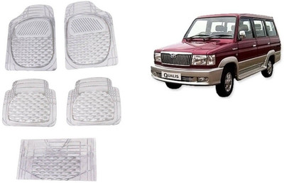 Autofetch Rubber Standard Mat For  Toyota Qualis(White)