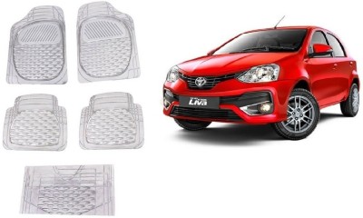 Autofetch Rubber Standard Mat For  Toyota Etios Liva(White)