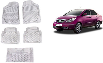 Autofetch Rubber Standard Mat For  Tata Manza(White)