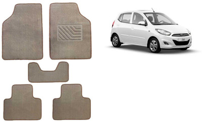 Autofetch Rubber Standard Mat For  Hyundai i10(Beige)