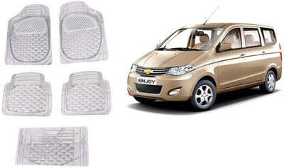 Autofetch Rubber Standard Mat For  Chevrolet Enjoy(White)