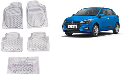 Autofetch Rubber Standard Mat For  Hyundai Elite i20(White)