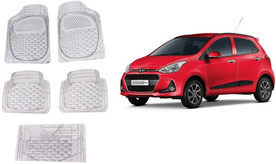 Autofetch Rubber Standard Mat For  Hyundai Grand i10(White)