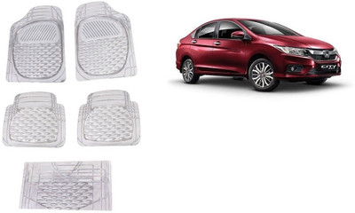 Autofetch Rubber Standard Mat For  Honda New City(White)