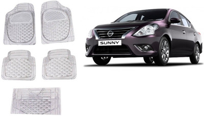 Autofetch Rubber Standard Mat For  Nissan Sunny(White)