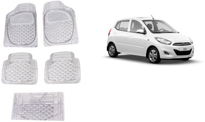 Autofetch Rubber Standard Mat For  Hyundai i10(White)