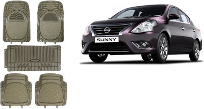 Autofetch Rubber Standard Mat For  Nissan Sunny(Black)