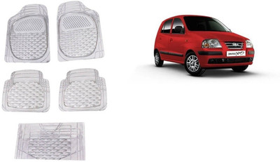 Autofetch Rubber Standard Mat For  Hyundai Santro Xing(White)