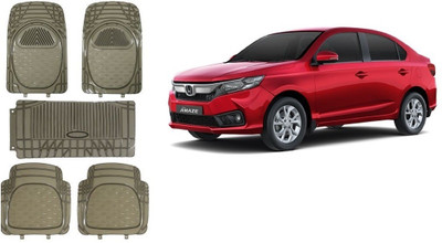 Autofetch Rubber Standard Mat For  Honda Amaze(Black)