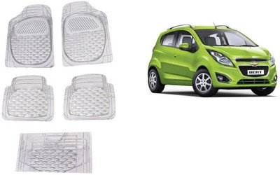 Autofetch Rubber Standard Mat For  Chevrolet Beat(White)