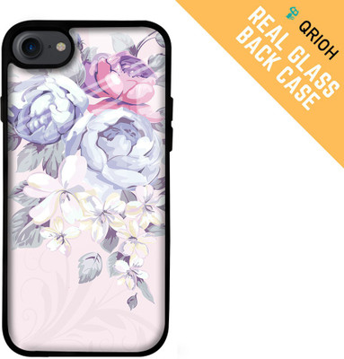 QRIOH Glass Back Cover for Apple iPhone 7(Multicolor, Shock Proof, Silicon, Pack of: 1)
