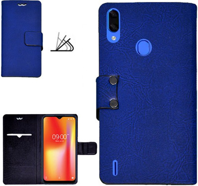 MYSHANZ Flip Cover for Lava Z93, Lava Z93 flip cover, Lava Z93 Desginer Flip cover, Lava Z93 mobile flip cover(Blue)