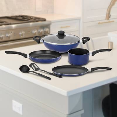 Renberg Orchid Induction Bottom Non-Stick Coated Cookware Set  (Aluminium, 7 - Piece)