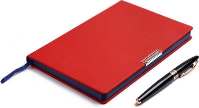 PAPERLLA HOT RED NOTEBOOK DIARY - Executive A5 Multipurpose A5 Diary RULED 180 Pages(Red)