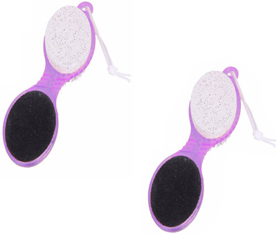 shri kanth art 4 In 1 Multi Use Pedicure Paddle Brush Cleanse, Scrub, File and Buff(Multicolor)