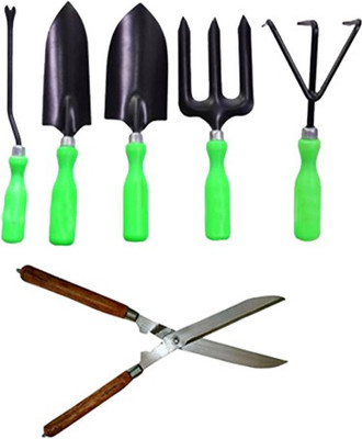 IBEX Gardening Tools Set of 5 and garden scissor. Garden Tool Kit(6 Tools)
