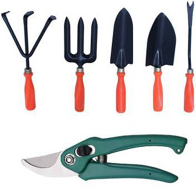 IBEX Gardening Tools Set of 5 and pruner Garden Tool Kit(6 Tools)