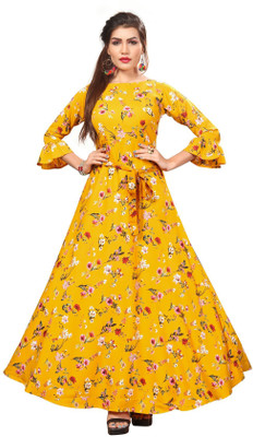 New Ethnic 4 You Flared/A-line Gown(Yellow)
