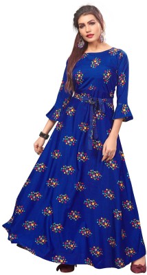 New Ethnic 4 You Anarkali Gown(Blue)