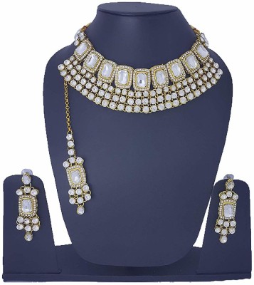 kanojia collections Alloy Gold-plated White Jewellery Set(Pack of 1)