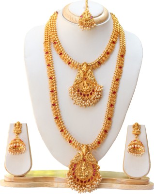 Ethnicking Alloy Gold-plated White, Pink, Gold Jewellery Set(Pack of 1)